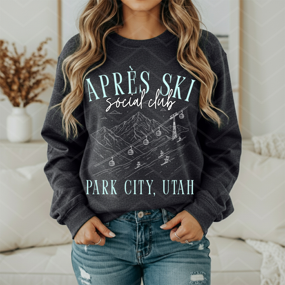 Après-ski social club editable canva template