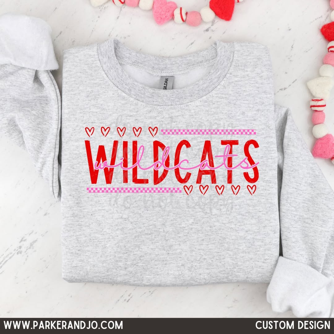 CUSTOM - Pink & Red Valentine's Day School/Team/Mascot png