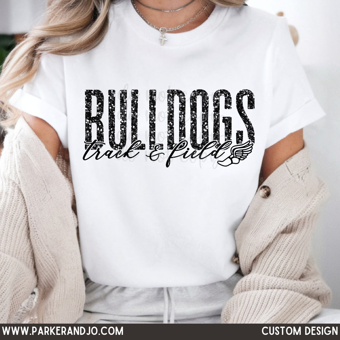 CUSTOM - Track & Field Mascot faux glitter png