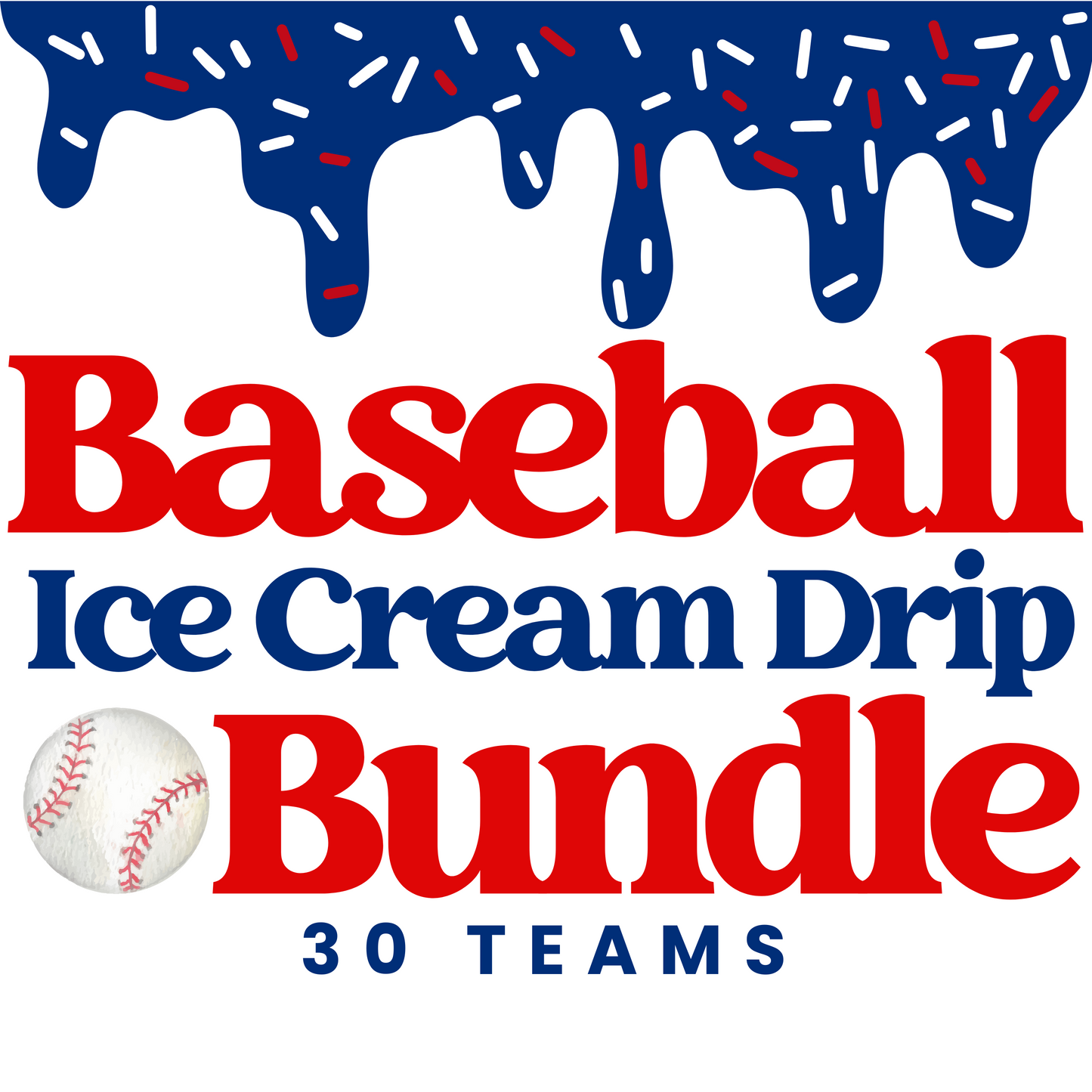 Baseball Ice Cream Drip Bundle