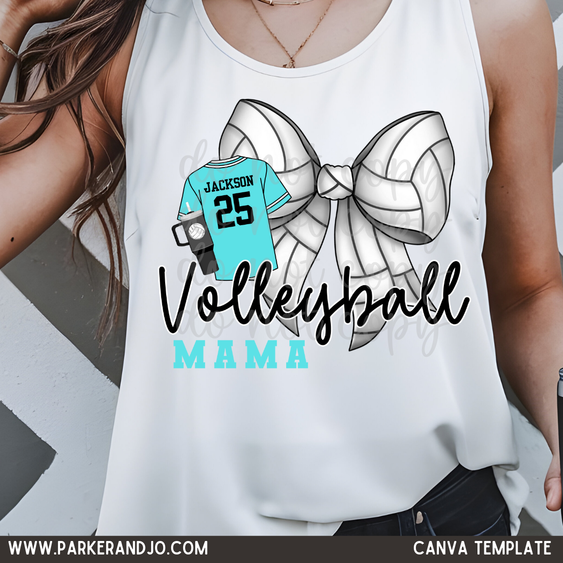 Volleyball Bow Canva Template