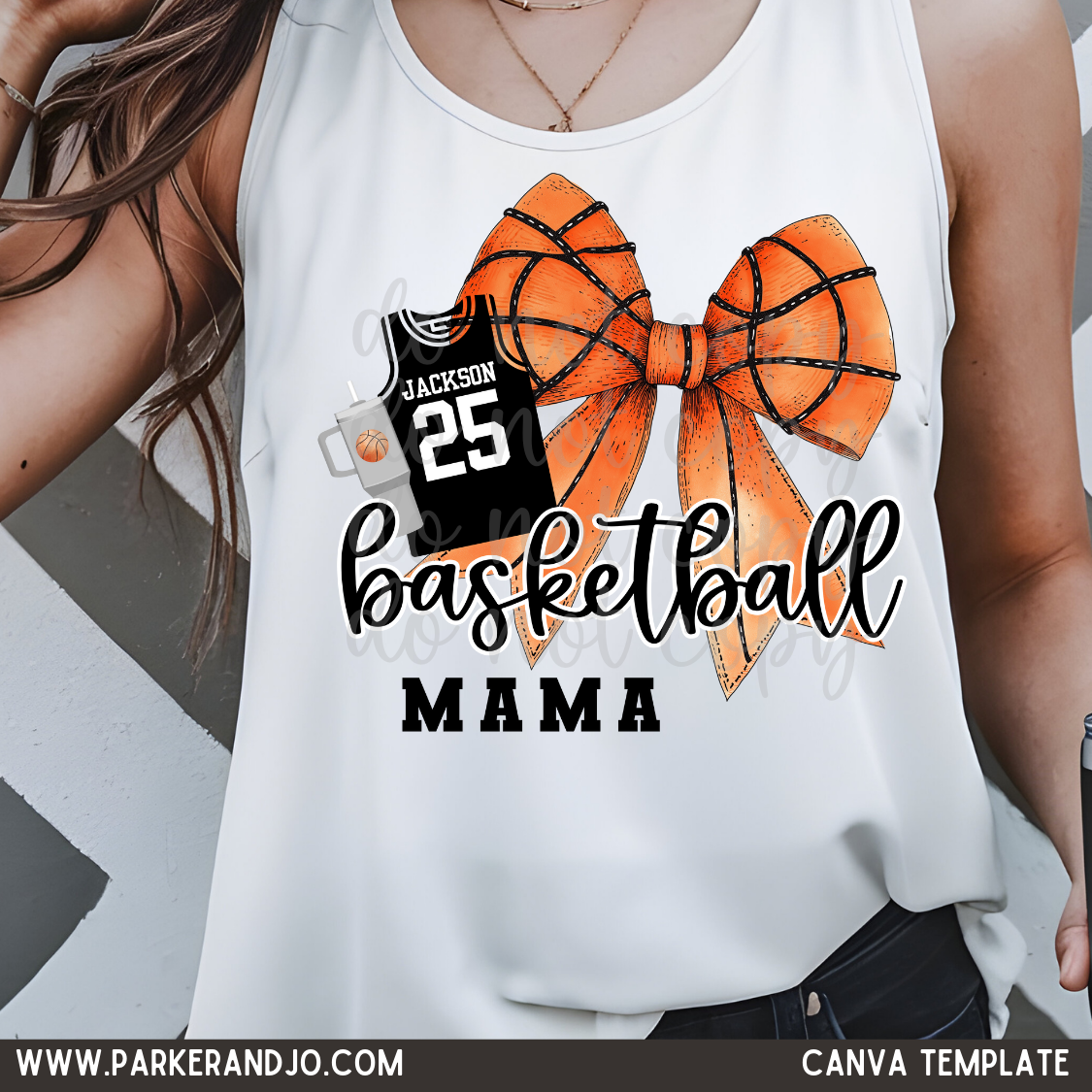 Basketball Bow Canva Template