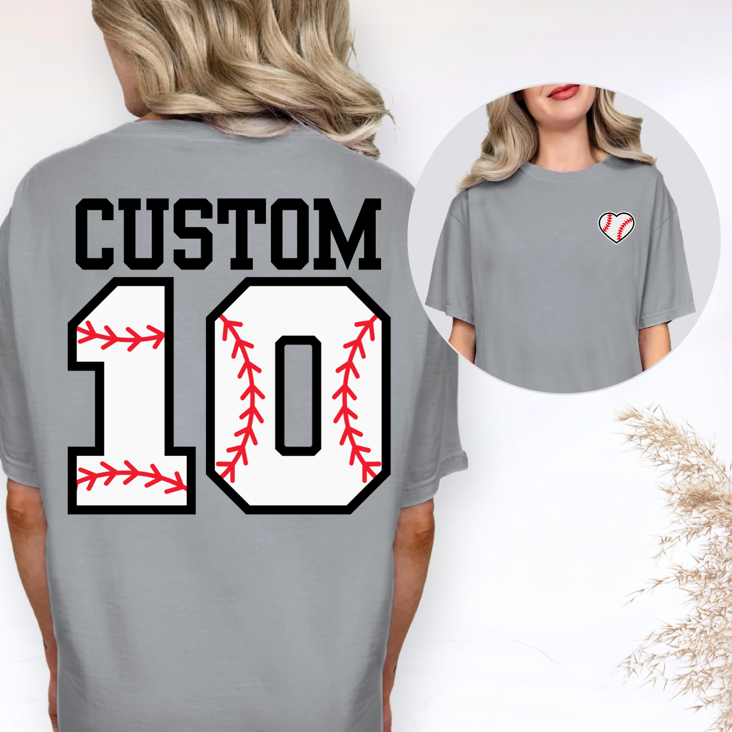 editable baseball numbers and heart canva template