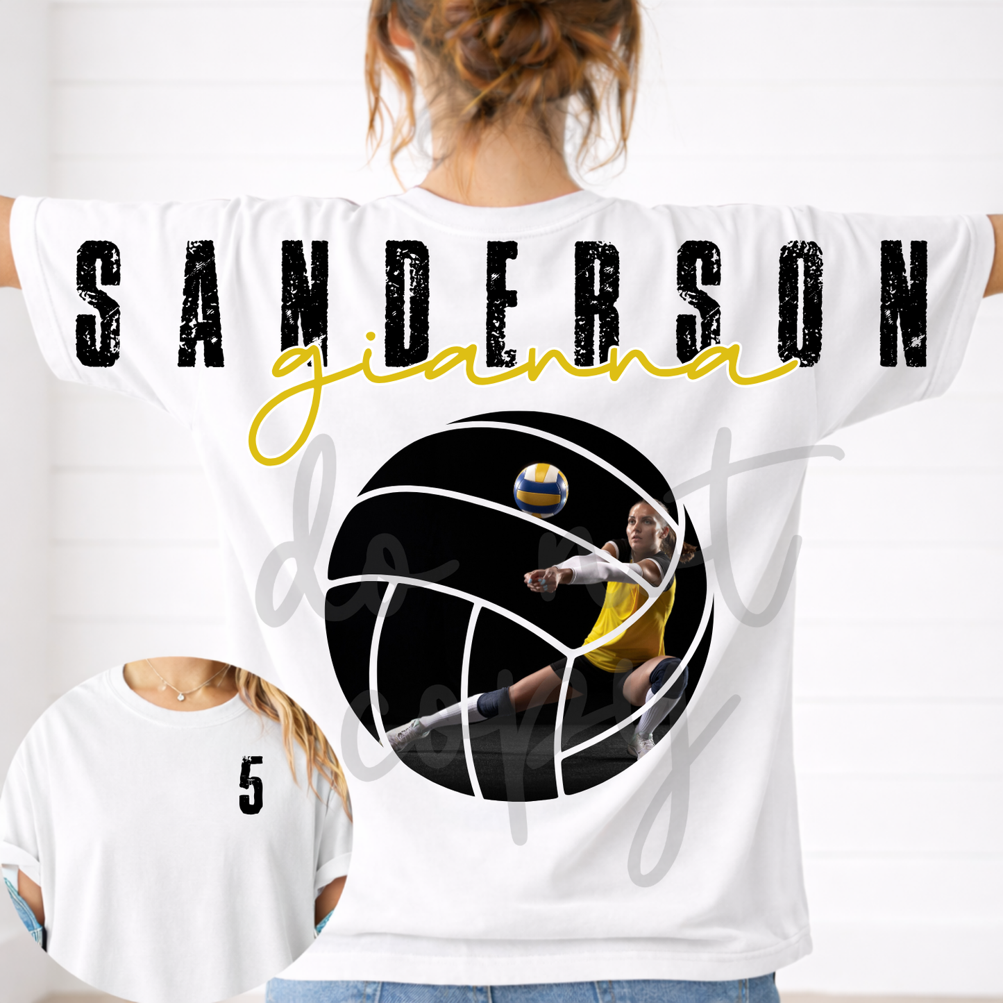 Volleyball Photo Across the Back Editable Canva Template