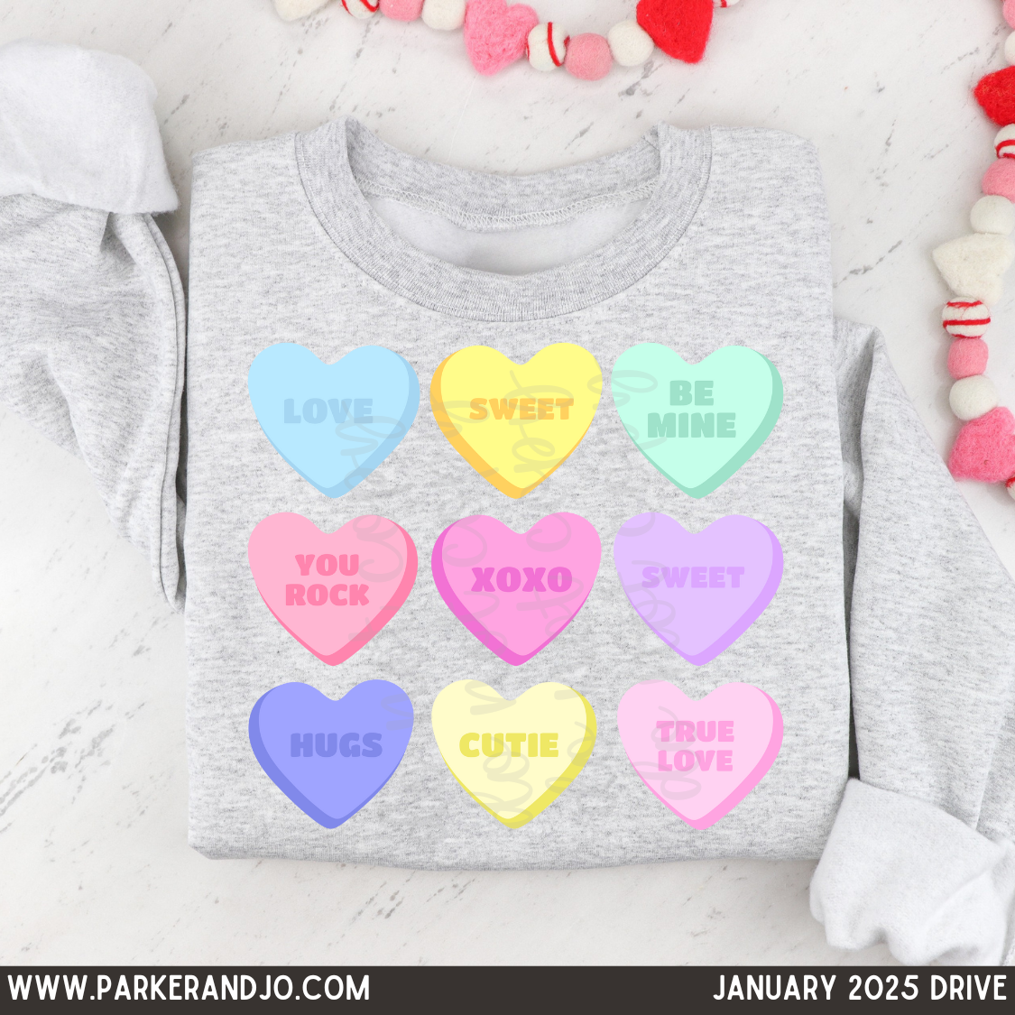 Valentine's Day Conversation Hearts PNG