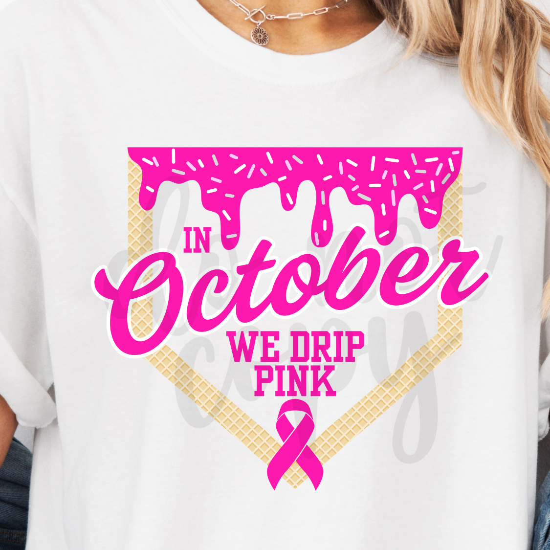In October We Drip Pink Baseball Drip png