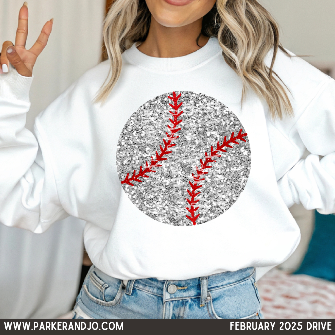 silver faux glitter baseball png