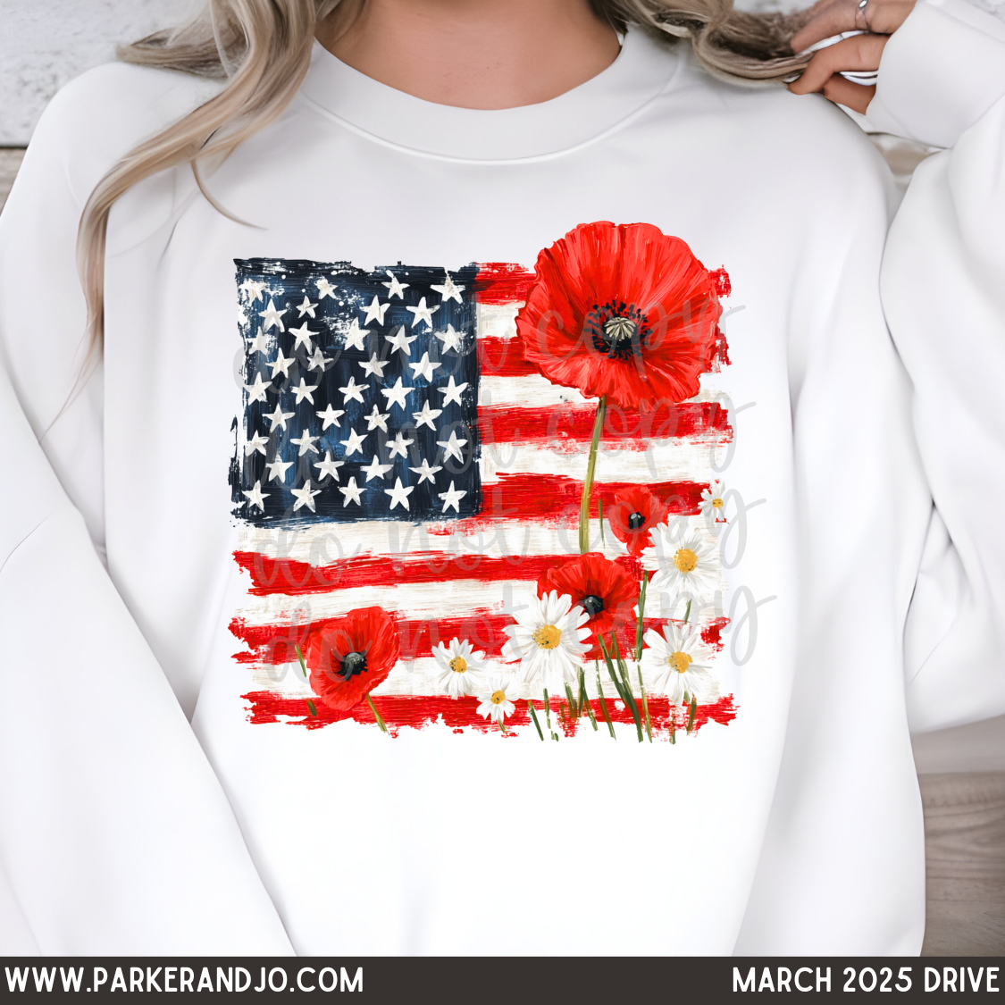 Floral American Flag 3 png