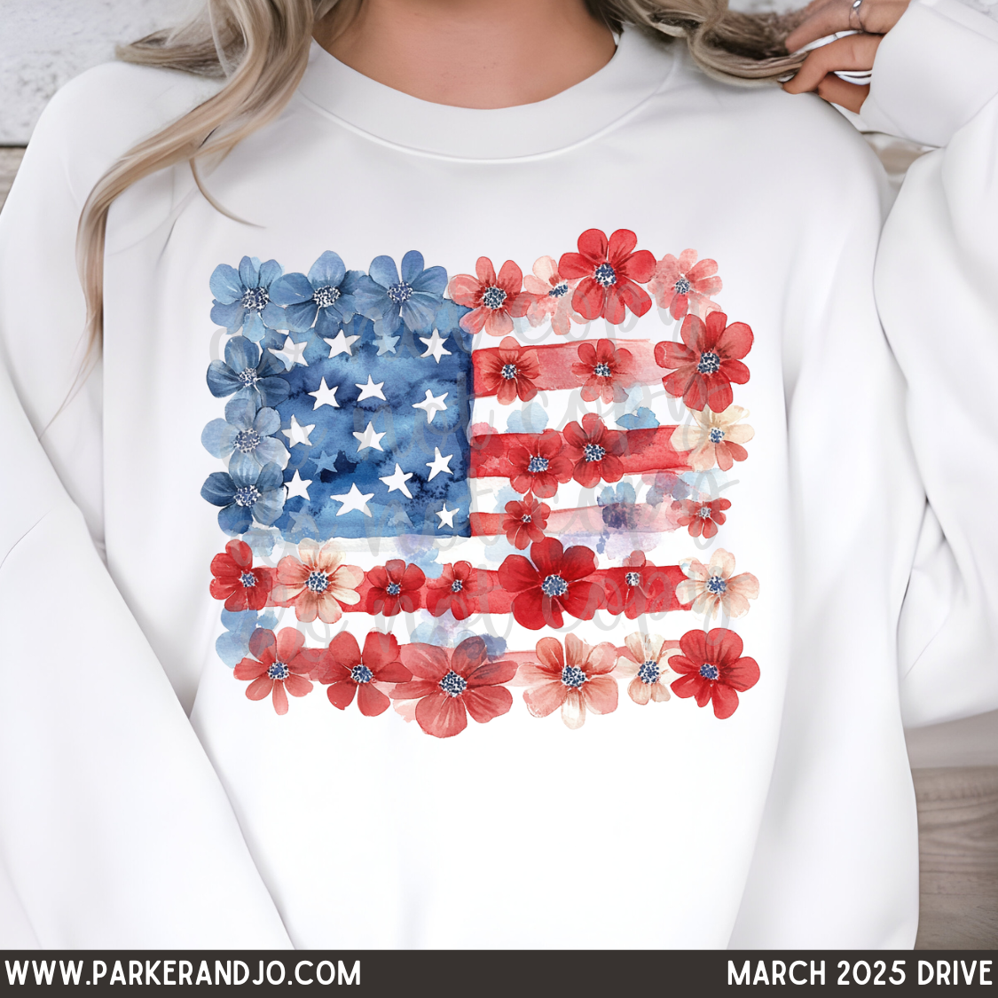 Floral American Flag png