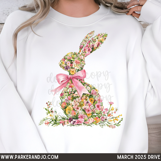 Floral Wildflower Easter Bunny png
