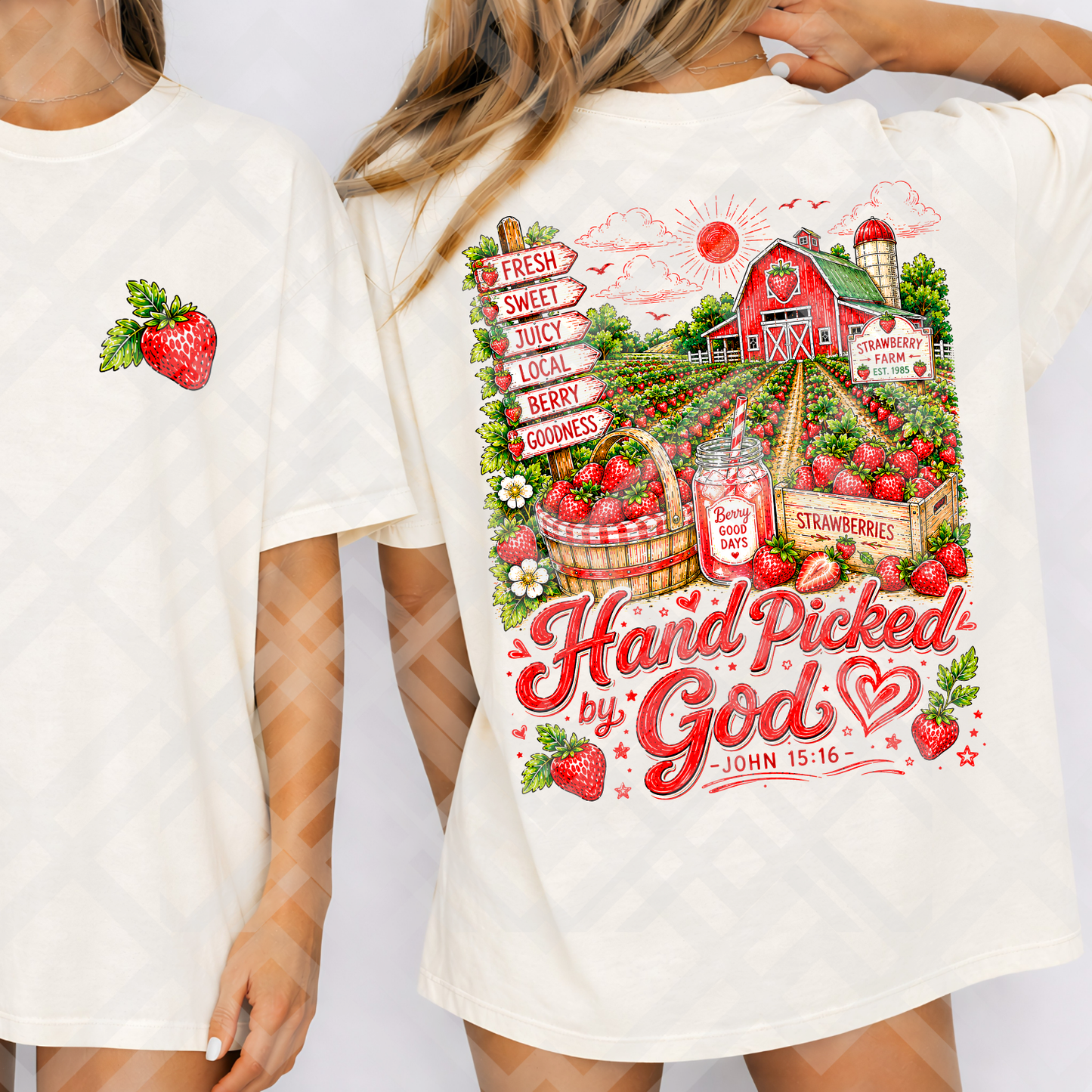 Hand Picked by God Strawberries 2 PNGs