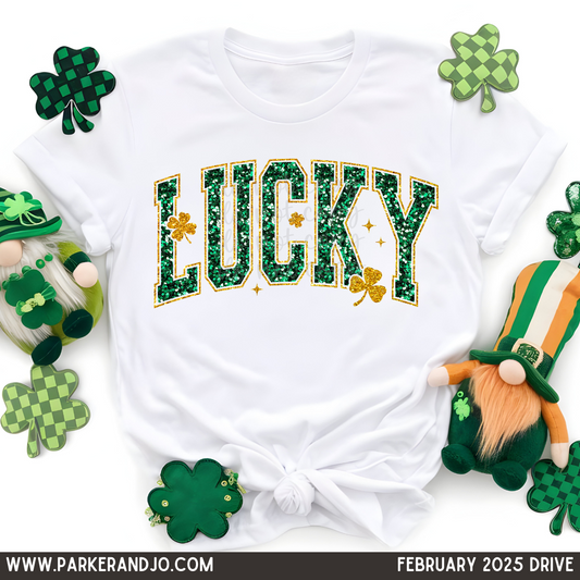 Faux Glitter Sequin Lucky png