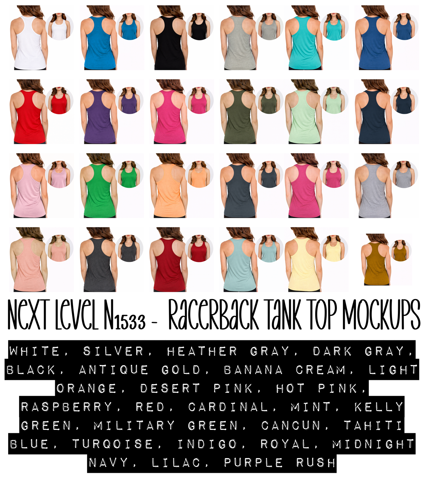 NEXT LEVEL N1533 WOMENS RACERBACK TANK TOP MOCKUPS