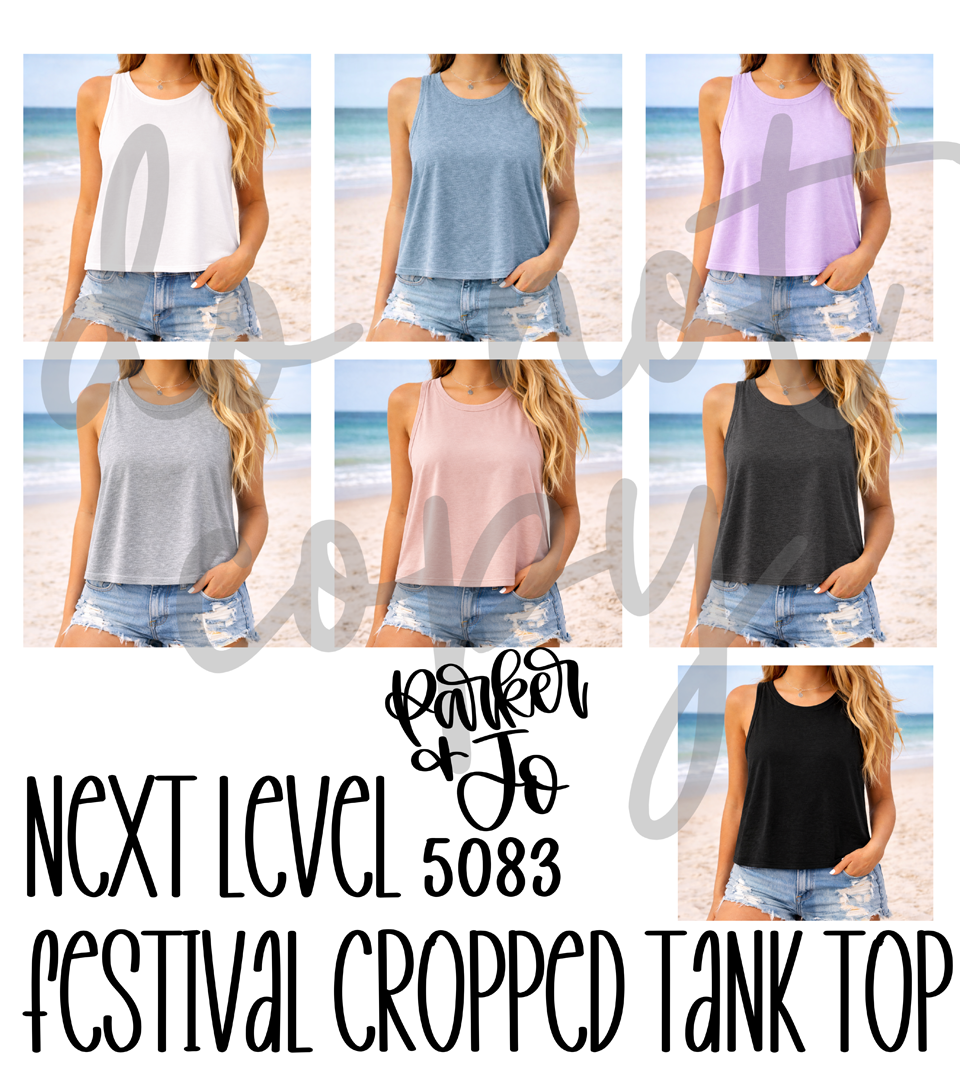 Next Level 5083 - Women's Festival Cropped Tank Top Mockup Bundle