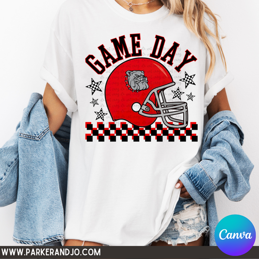 Game Day Football Helmet Canva Template