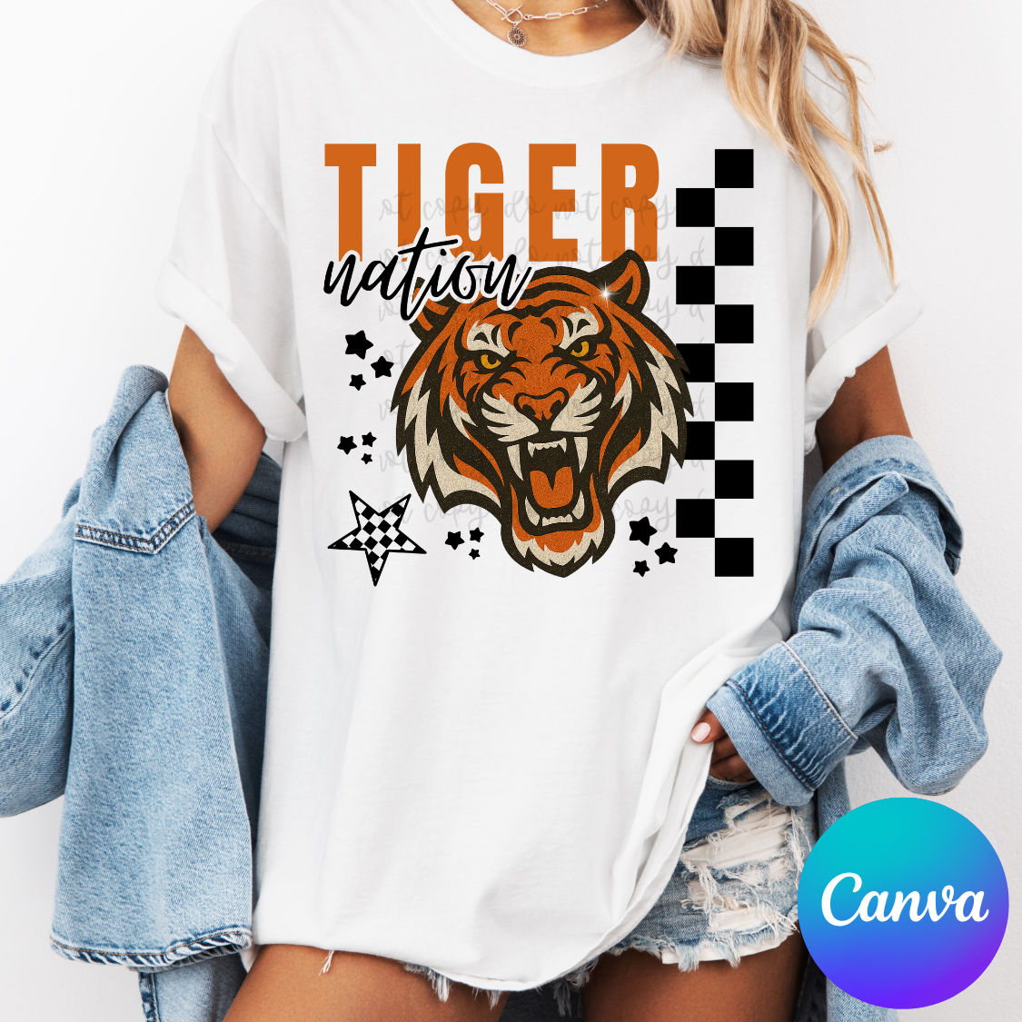 Mascot Nation Checkered Canva Template