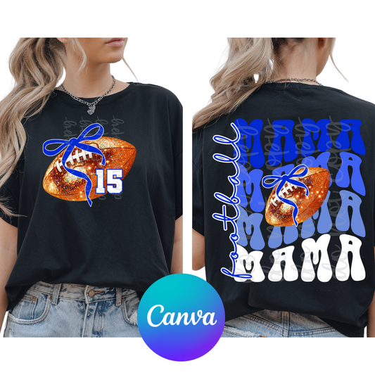 Football Mama Stacked Canva Template