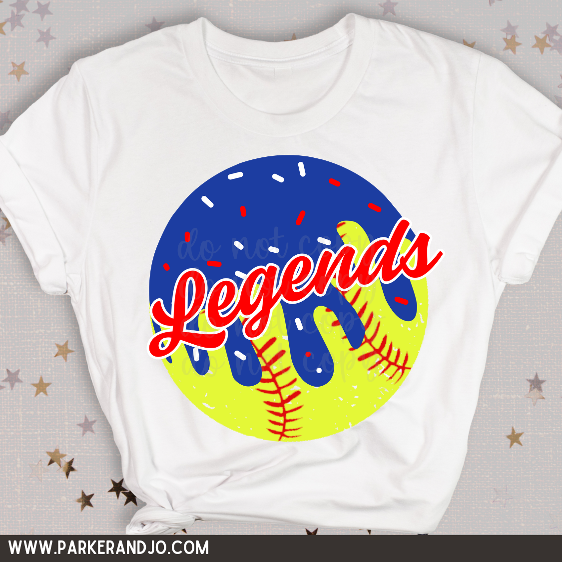 CUSTOM - ice cream drip softball png