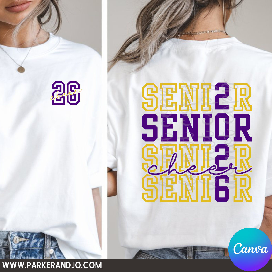 Senior Cheer Stacked Canva Template