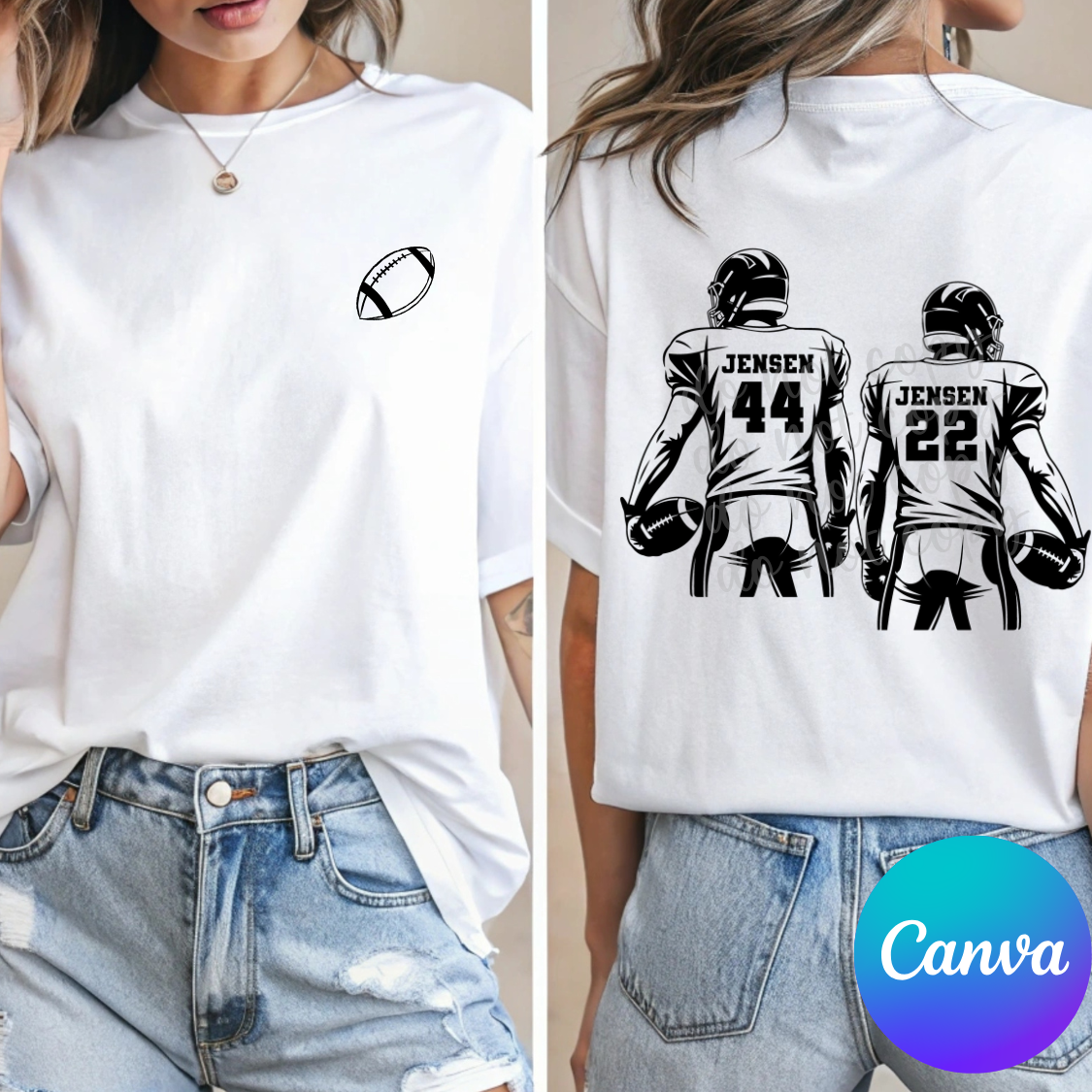 Two Football Players with Pocket Design Canva Template