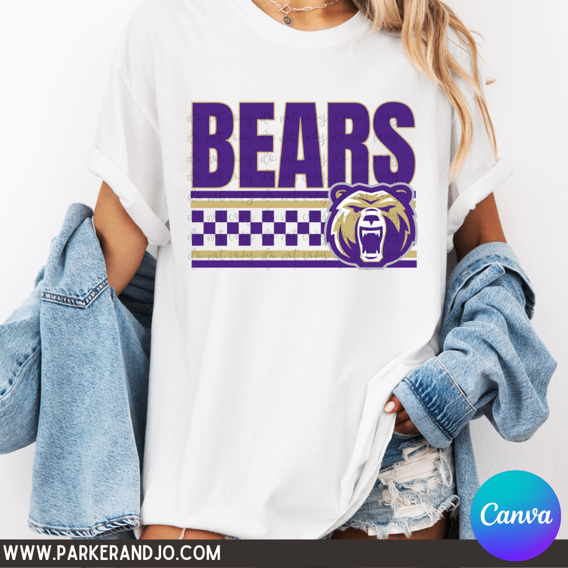 Checkered Mascot Canva Template