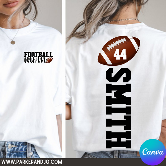 Football Mom Vertical Canva Template