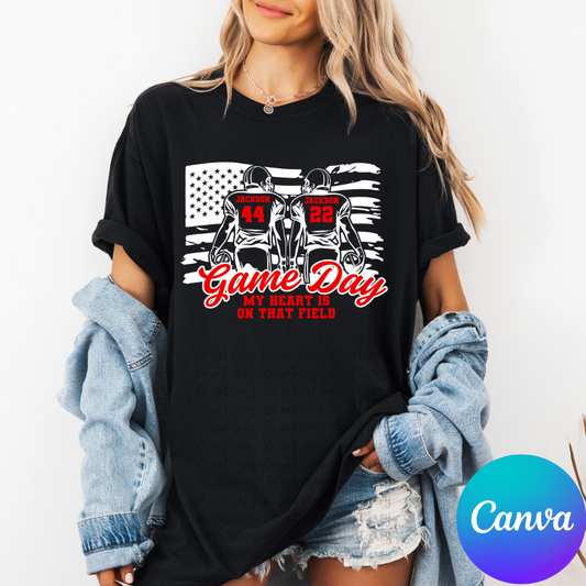 Football Flag Two Players Canva Template