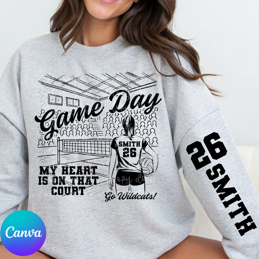 Game Day Volleyball Bleachers Canva Template