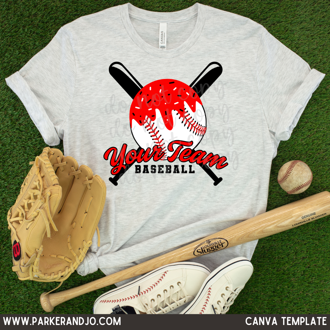Baseball Bats & Ball Drip Canva Template