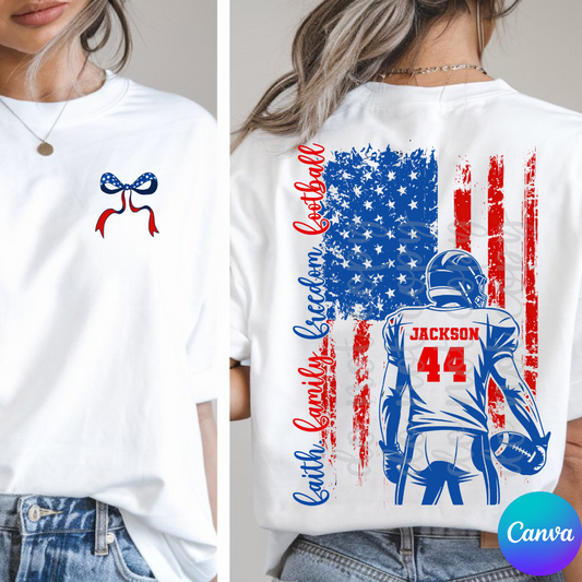 Faith, Family, Freedom, Football Canva Template