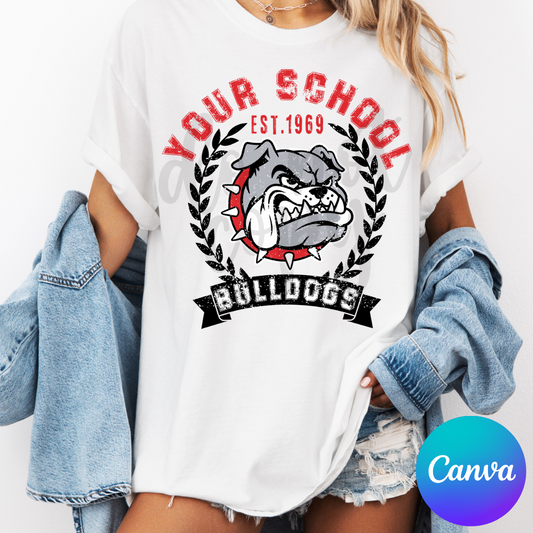 Distressed Wreath School Mascot Canva Template