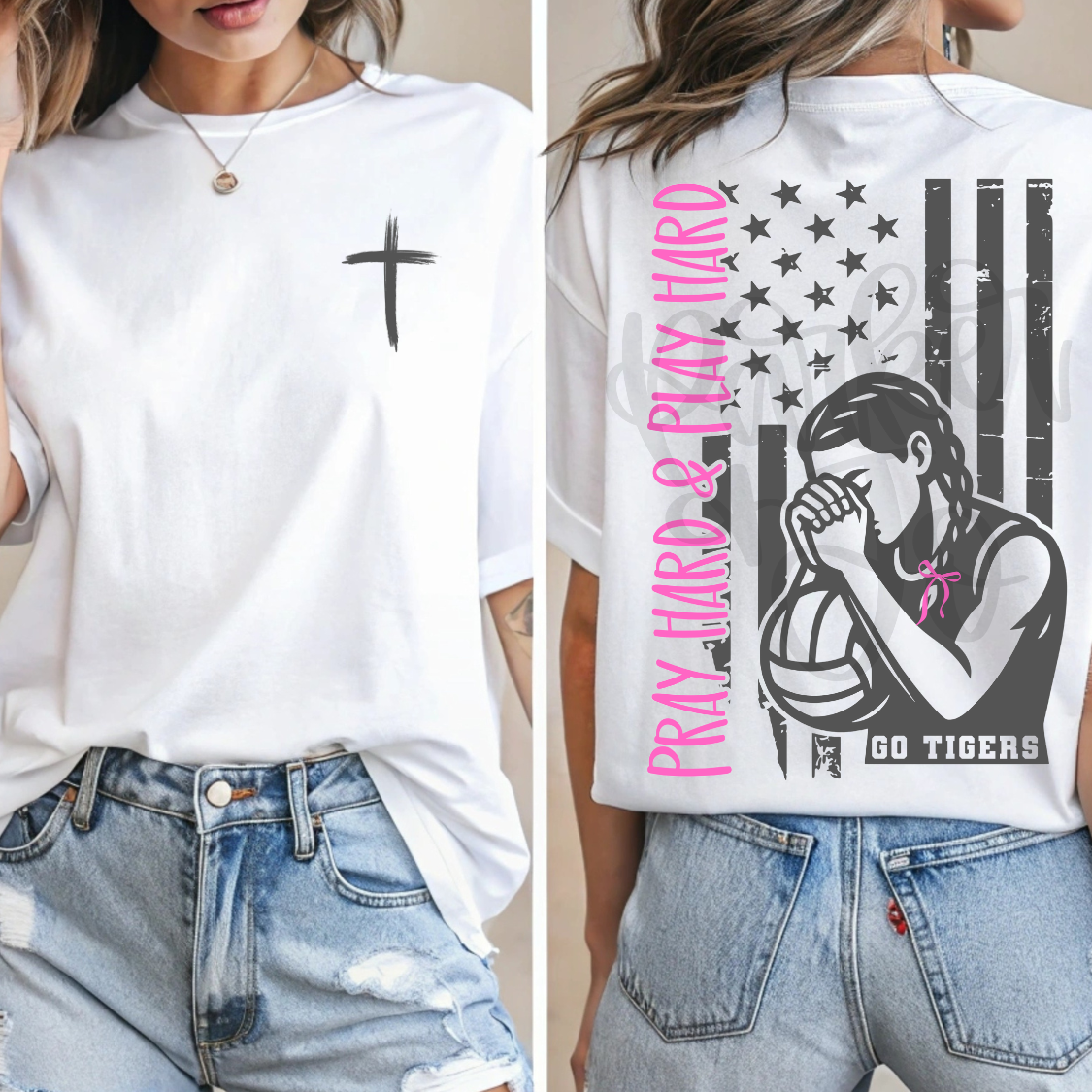 PRAY HARD AND PLAY HARD volleyball CANVA TEMPLATE