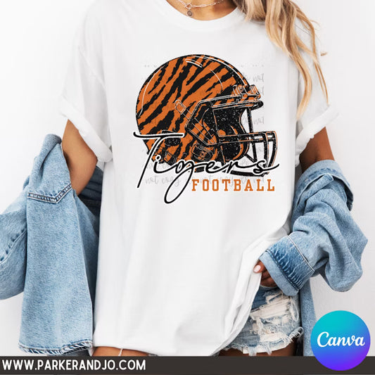 Football Helmet Frame Canva Template
