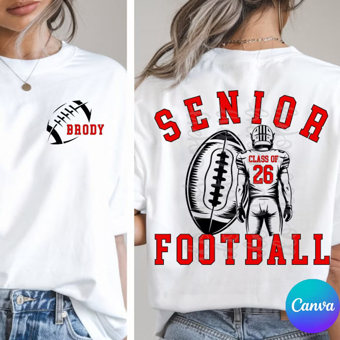 Senior Football Class of Canva Template