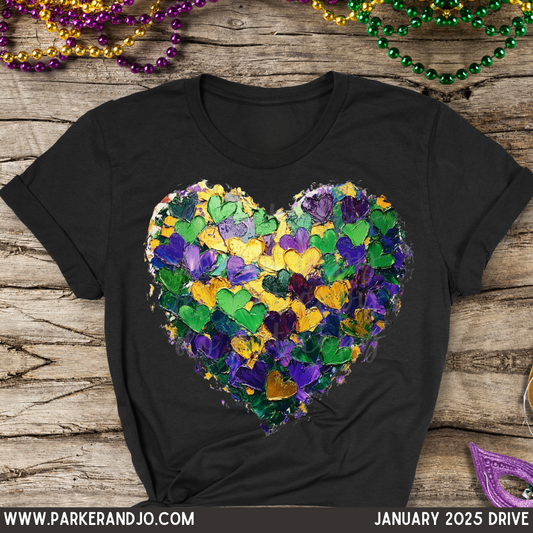 Mardi Gras Hearts PNG