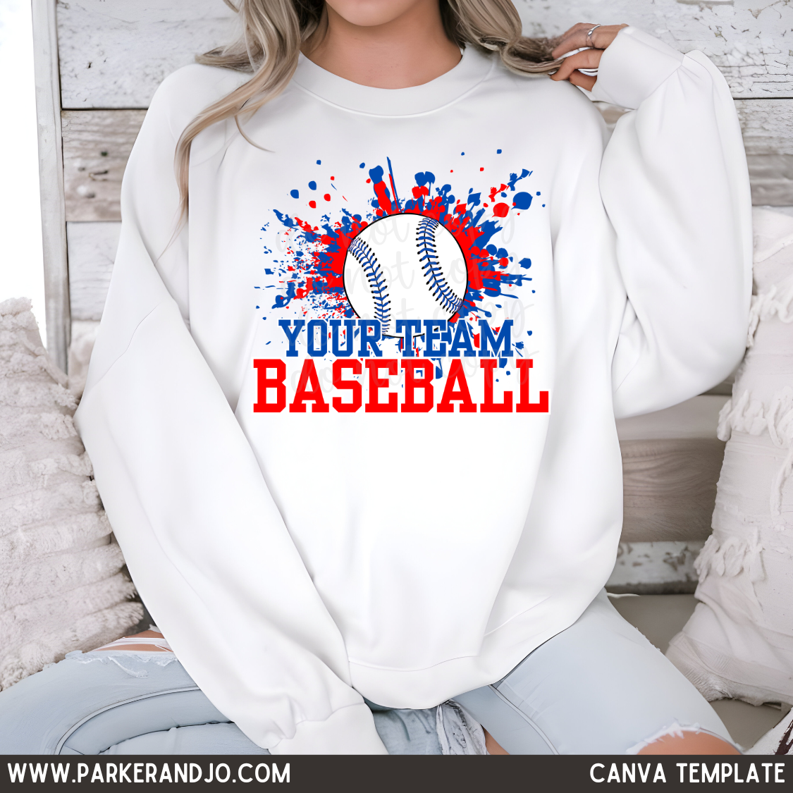 Paint Splatter Baseball Canva Template