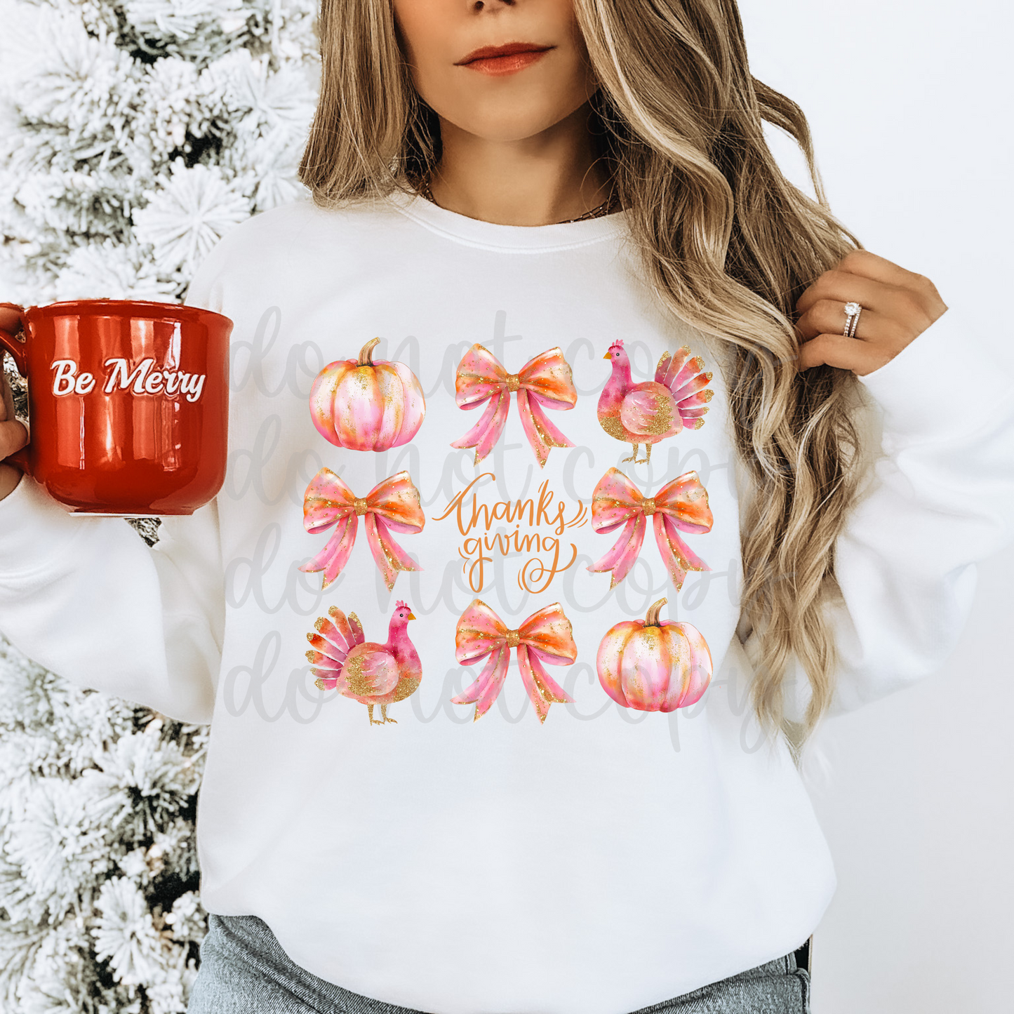 Thanksgiving Coquette Bows Pink Orange PNG