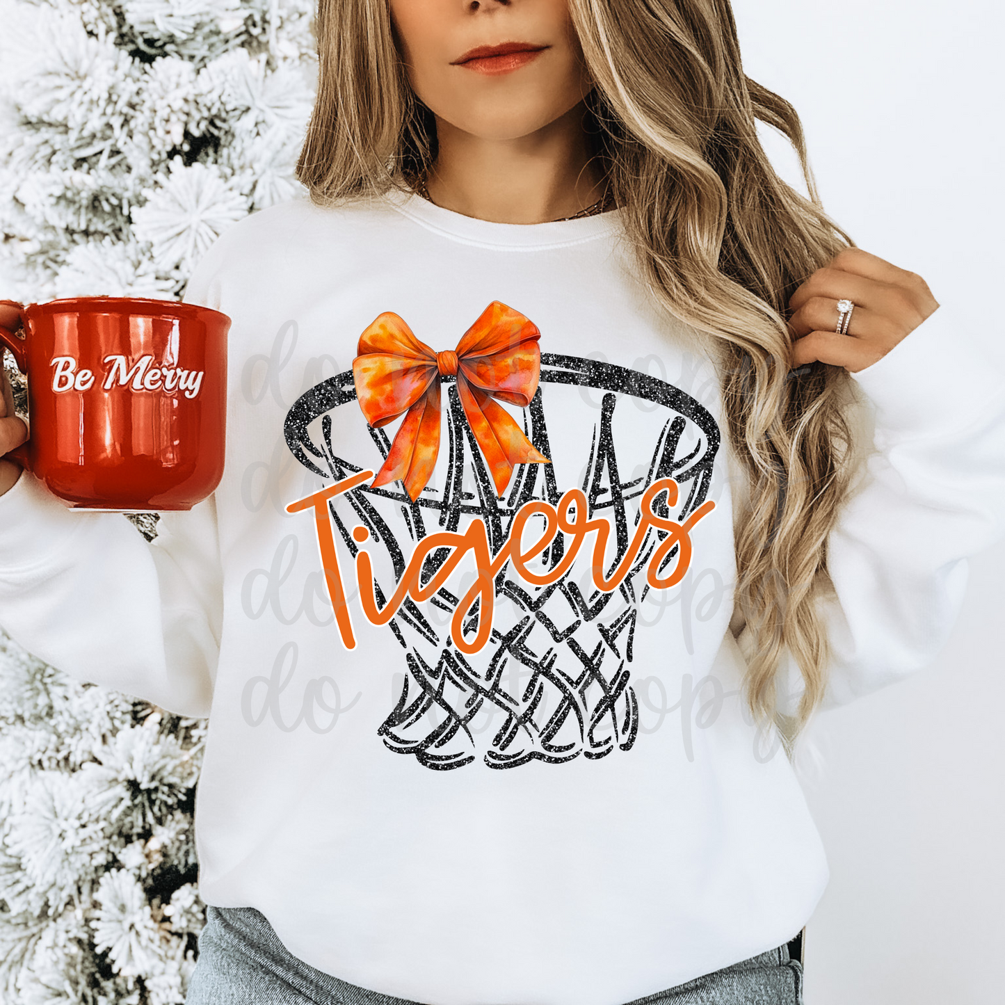 Custom Mascot Basketball Design Net with Bow