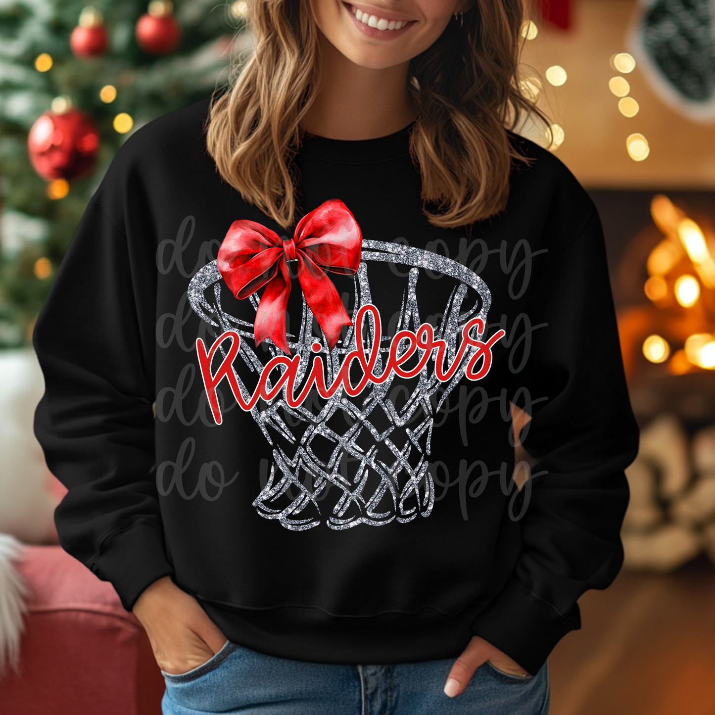 Custom Mascot Silver Faux Glitter Basketball Net PNG