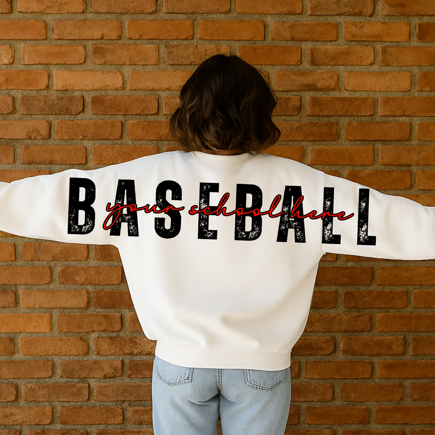 LONG DISTRESSED baseball 31 X 6.5 INCHES CANVA TEMPLATE