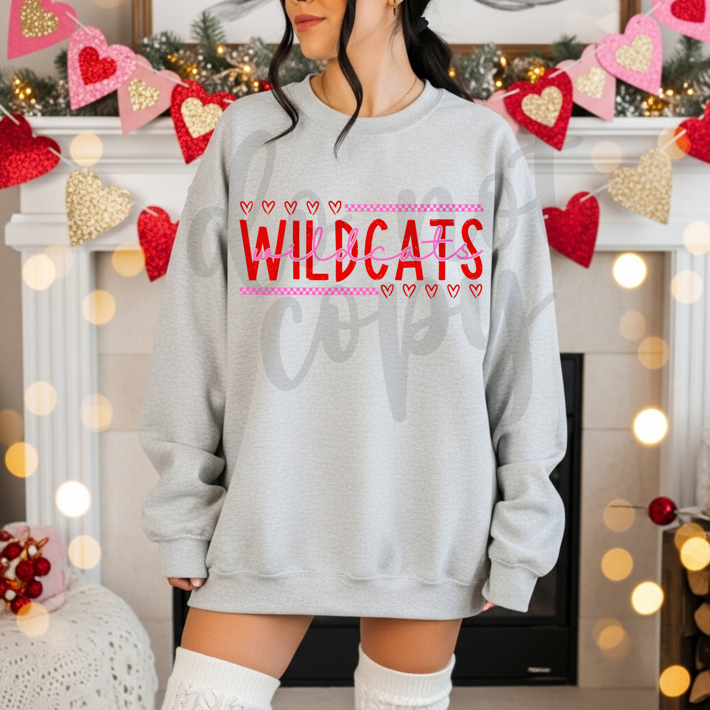 mascot checkered hearts editable canva template