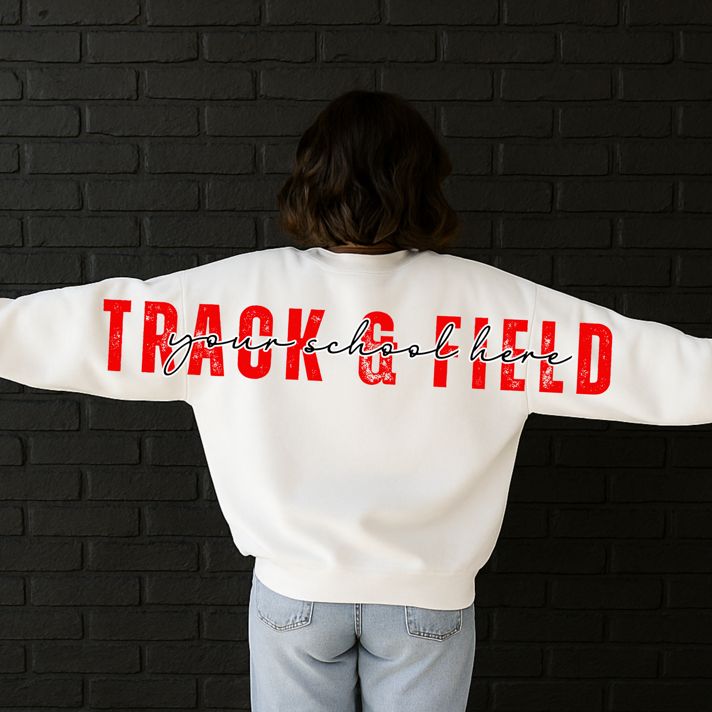 LONG DISTRESSED track and field 31 X 6.5 INCHES CANVA TEMPLATE