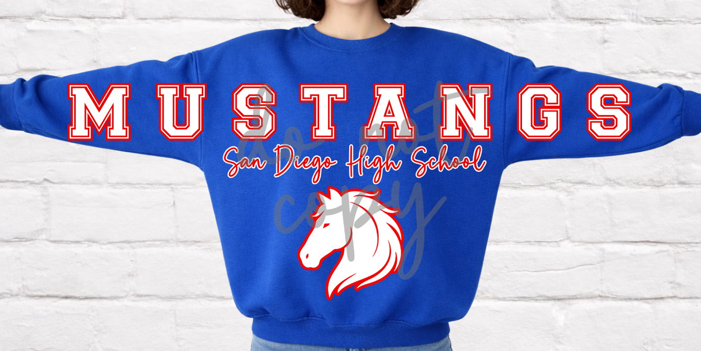 BIG FRONT Across the Front Custom School Mascot Varsity Editable Canva Template