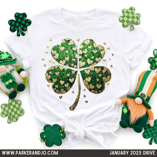 Faux Glitter Shamrock PNG