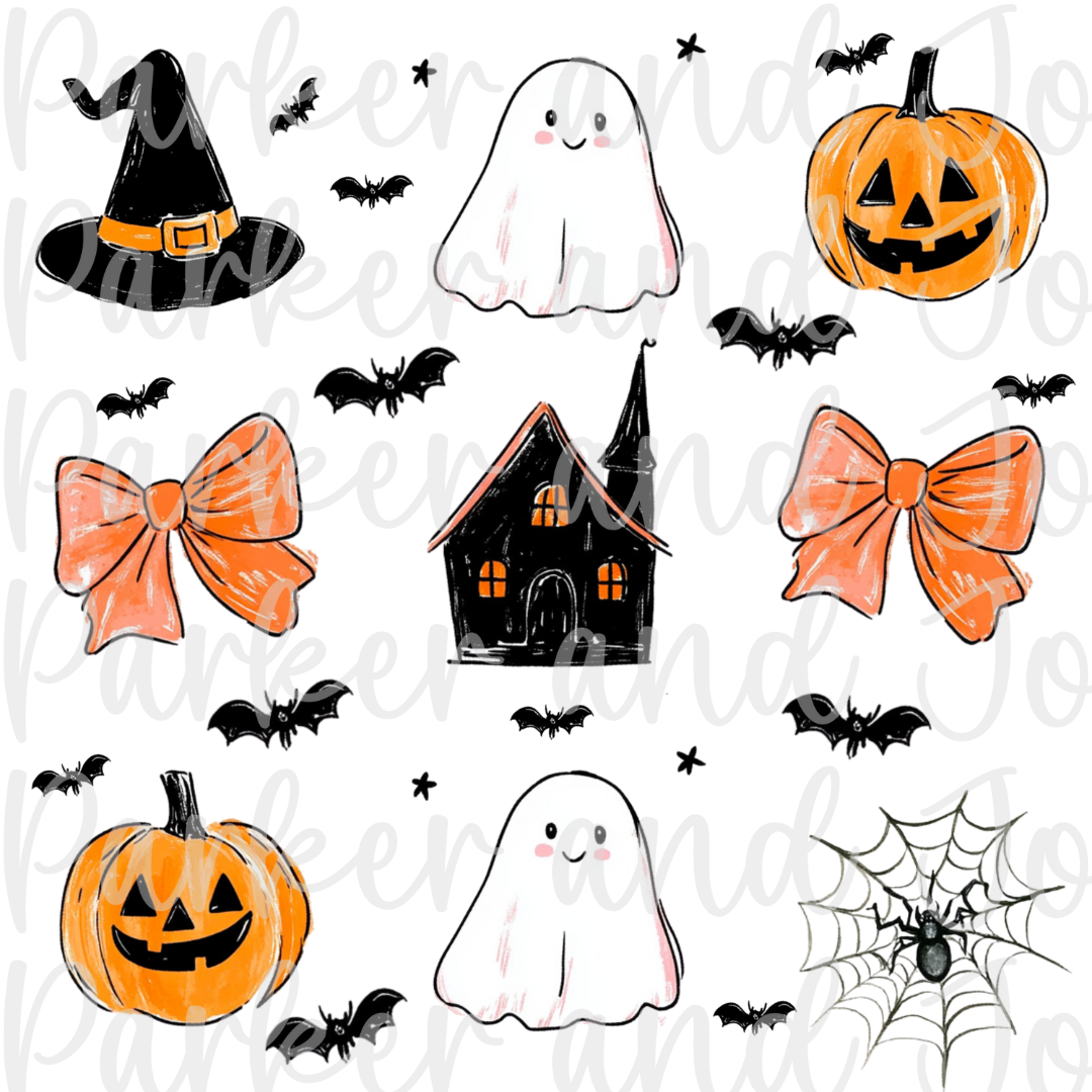 Halloween Watercolor Coquette Bow PNG File
