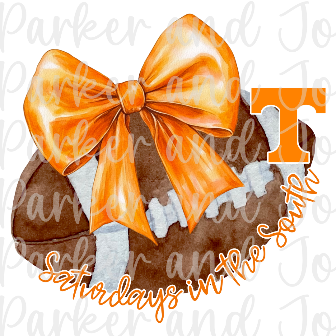 Tennessee Vols Trendy Coquette Bow Football PNG File | Saturdays in the South