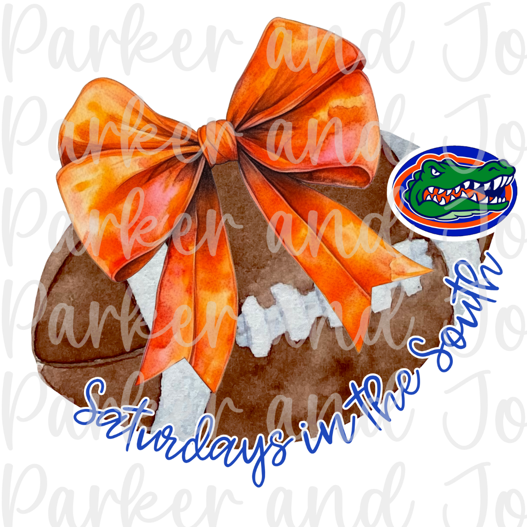 Florida Gators Trendy Coquette Bow Football PNG File | Saturdays in the South