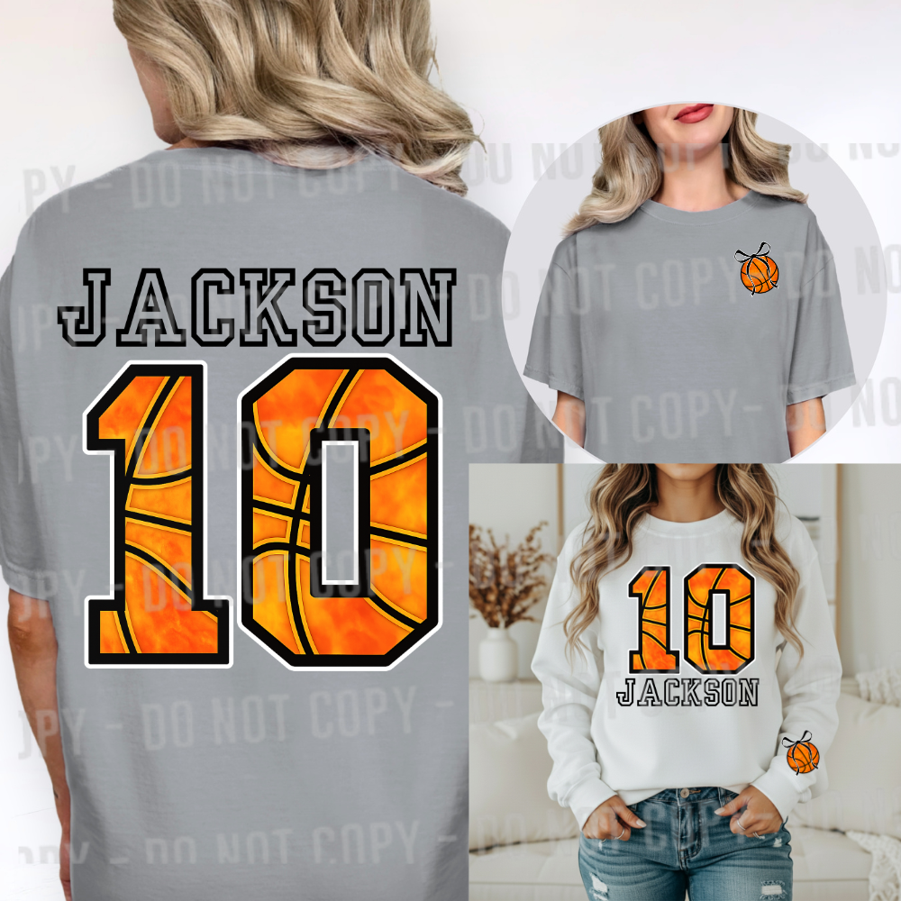 Basketball Numbers Name Outline Editable Canva Template