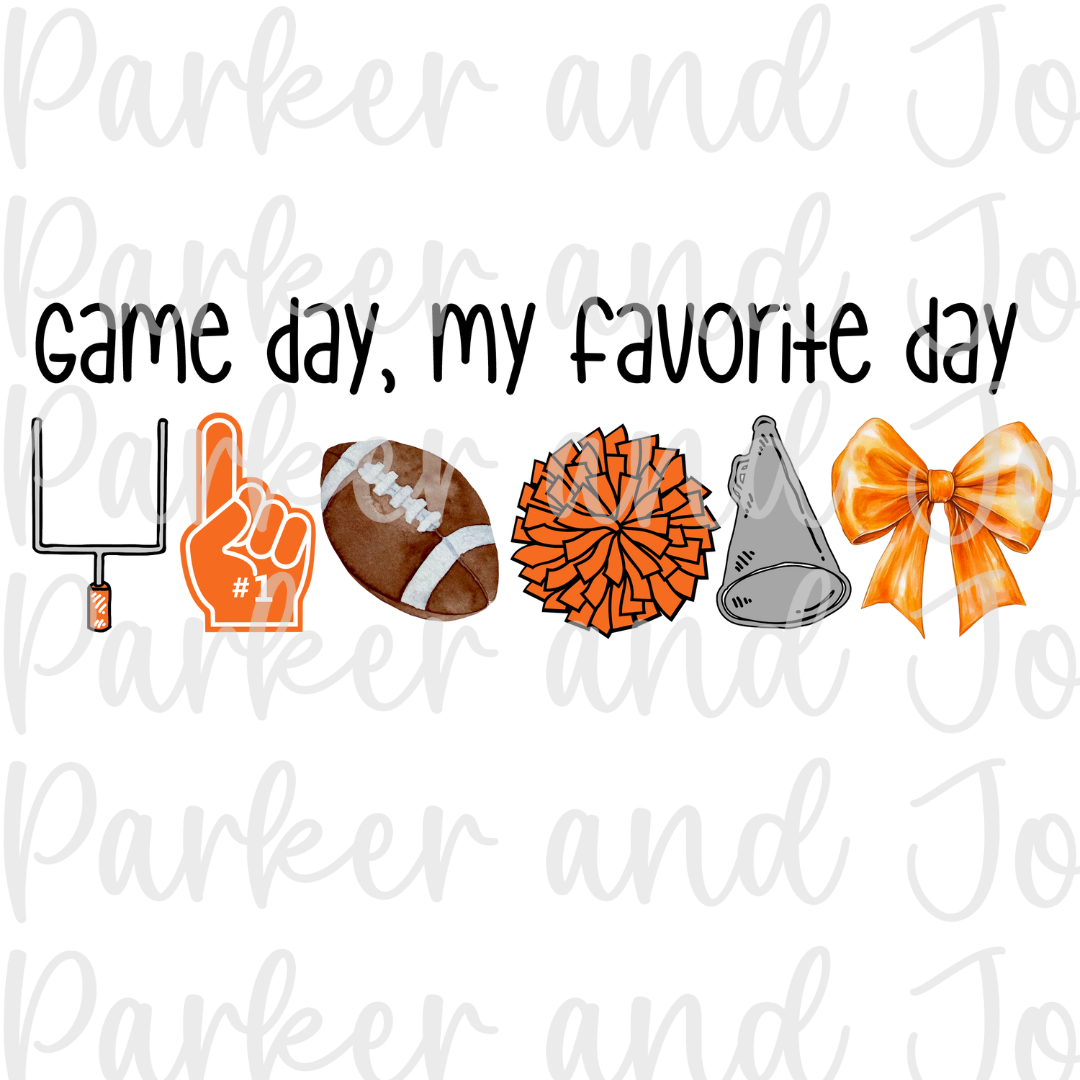 Orange Gameday, My Favorite Day PNG File