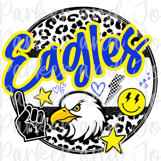 Eagles Blue & Gold Yellow Team School Spirit PNG File